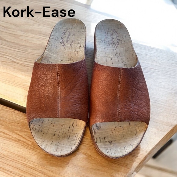 Kork-Ease Shoes - Kork-Ease leather Brown Etiope slides SZ 11